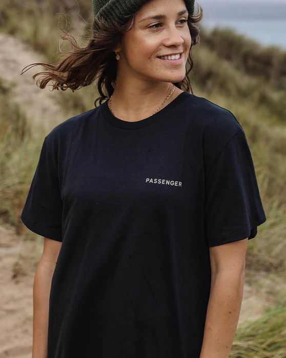 Embrace The Journey Oversized Black Recycled Cotton T-Shirt