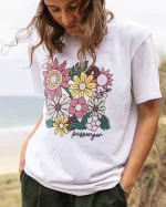 Floral White Recycled Cotton Oversized T-Shirt