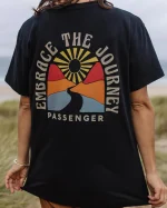 Embrace The Journey Oversized Black Recycled Cotton T-Shirt