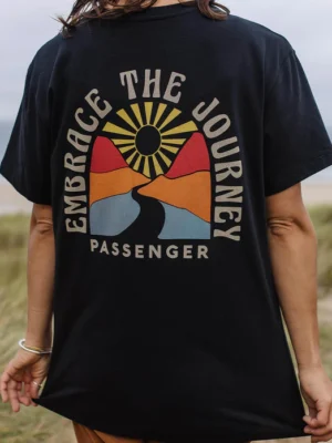 Embrace The Journey Oversized Black Recycled Cotton T-Shirt